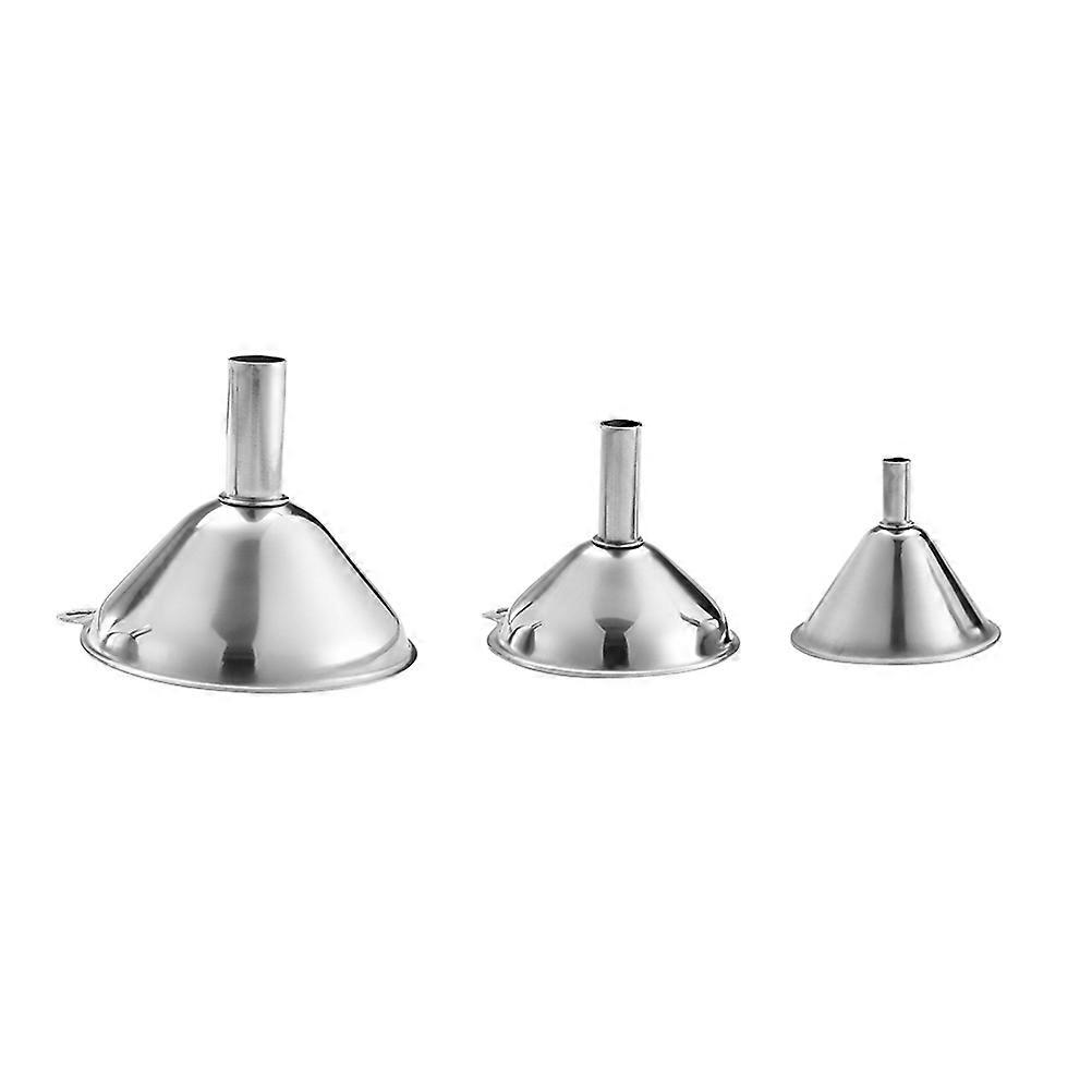 Stainless Steel Funnel Set of 3 for Kitchen Use Silver Highly Resistant to Rusting 3PCS