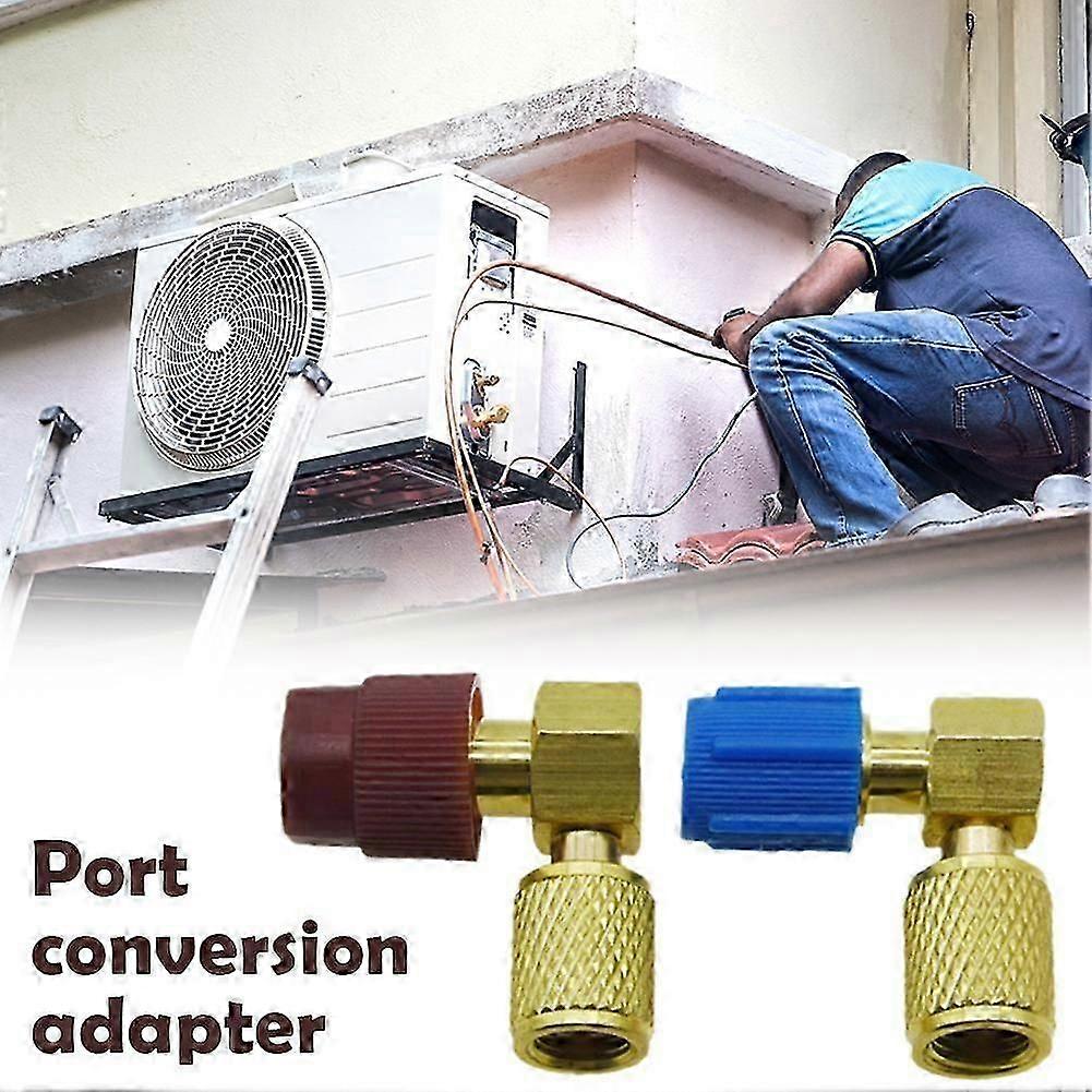 R12 to R134 A High/LowAC Fitting Port Retrofit Conversion Adapter Quick Coupler