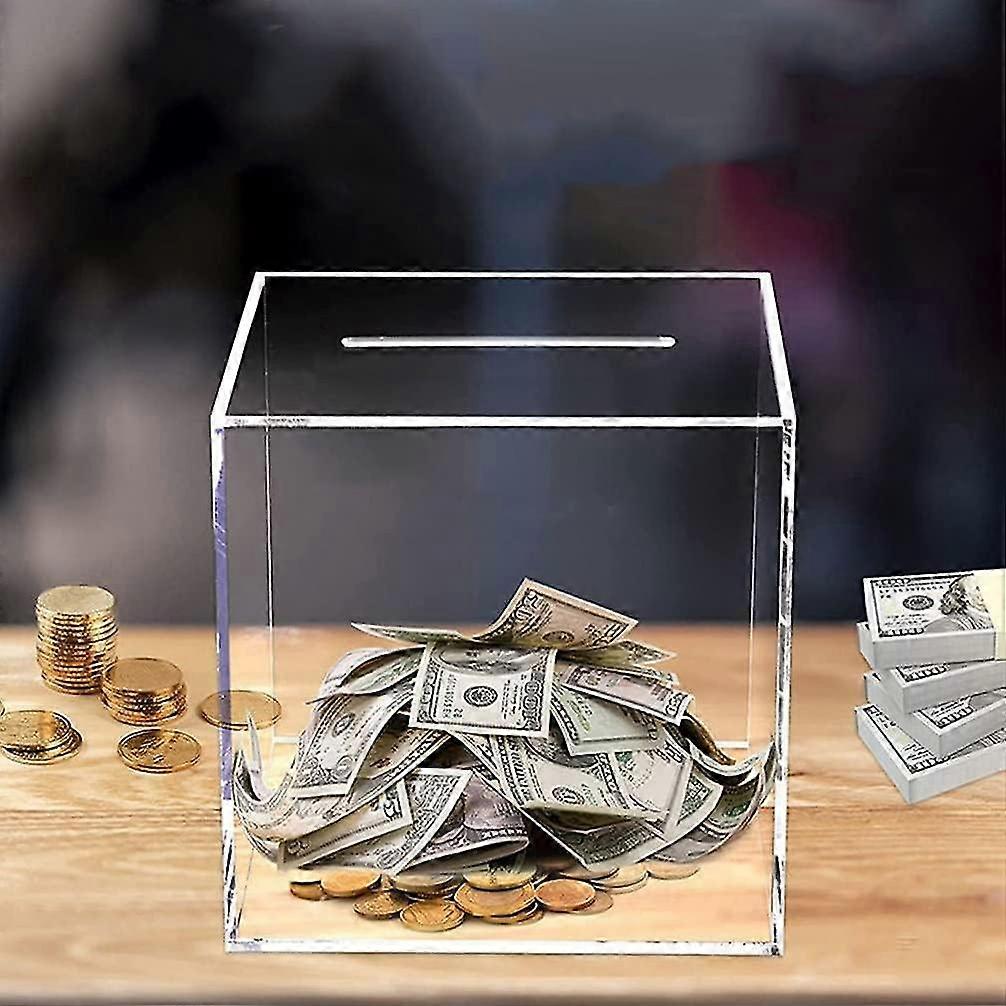 Durchsichtige Acryl-Sparkasse für Erwachsene (2023 aktualisierte Version), Break to Open Piggy Bank