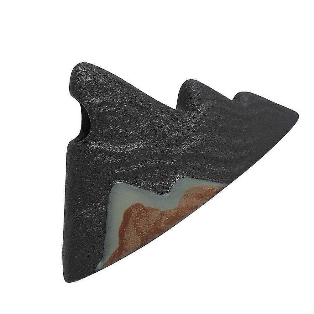 Creative Ceramic Vase for Decor with Mountain Shaped Appearance Black Color 1pc