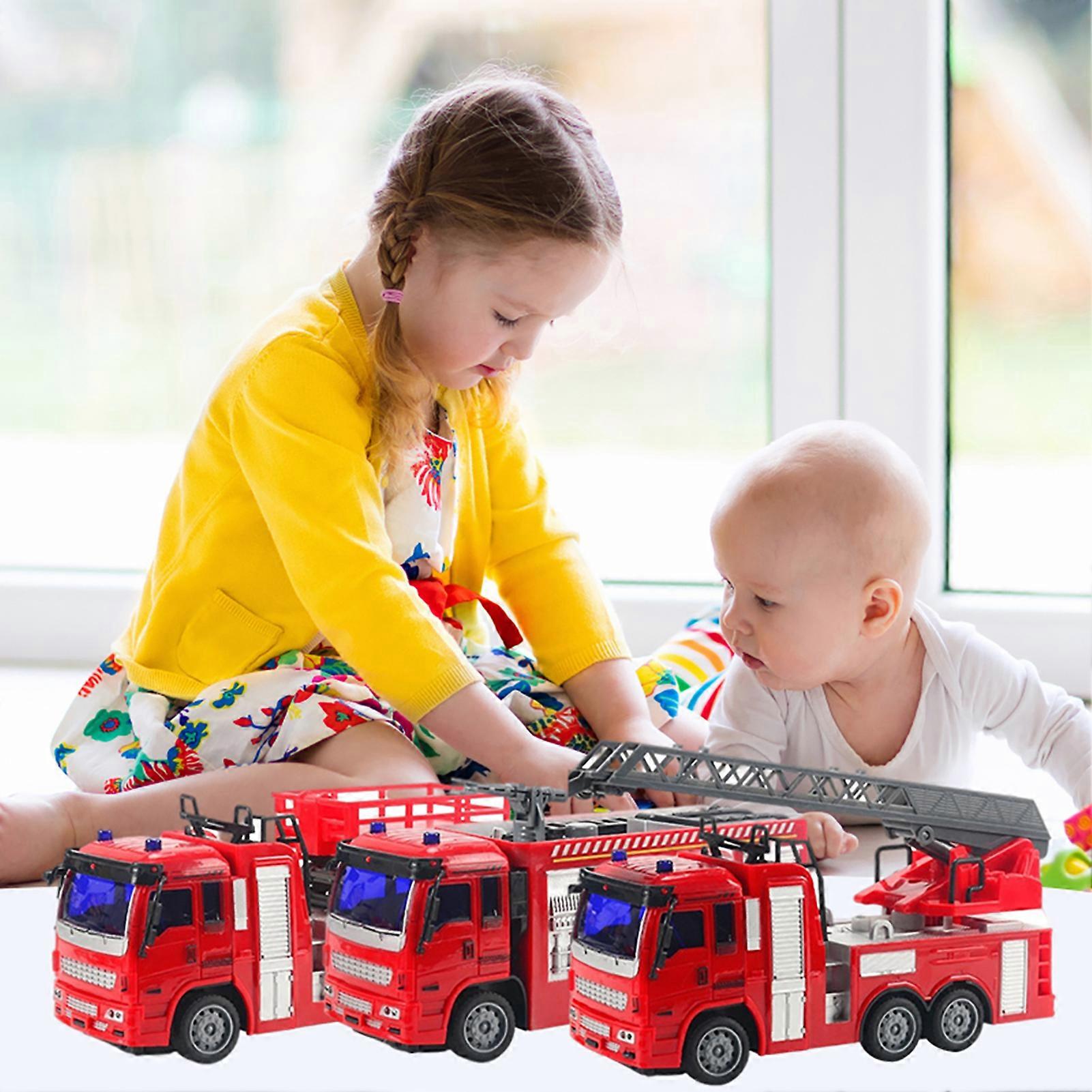 ワイヤレスリモコン消防車おもちゃ車LEDライト付きエンジニアリングカーモデル子供向けギフト