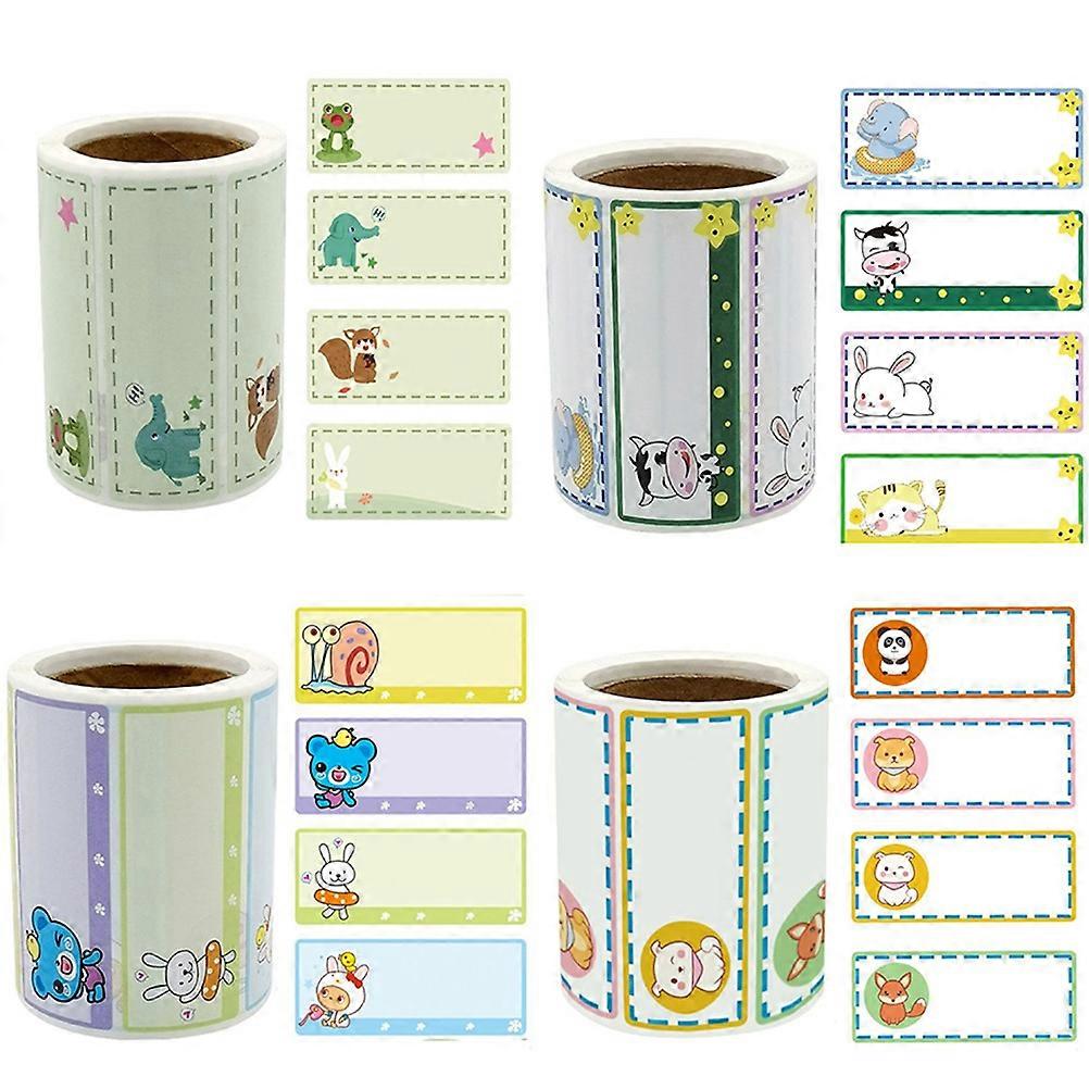 Assorted Color Name Stickers For Lunch Boxes And Camping Gear 4 Rolls Identification Stickers For Teachers And Children