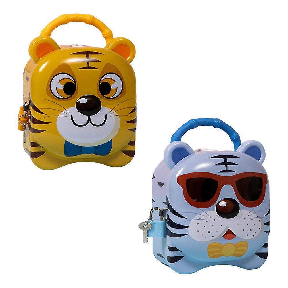2Pcs Random Style Coin Boxes Designed For Children Room Decoration Measuring 15.8X10.5X9.6CM