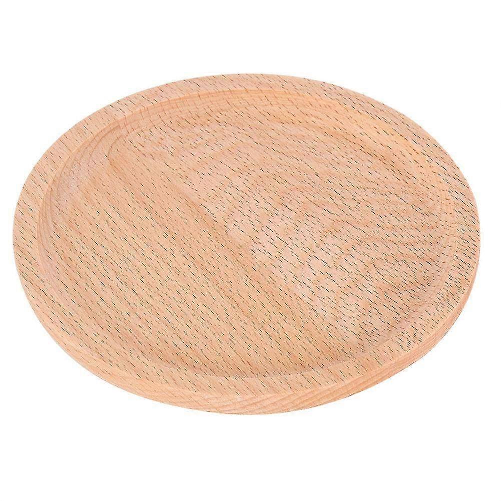 Handmade Beech Round Fruit Plate & Sushi Dish - Versatile Tableware for Daily Use (28x28x2cm)