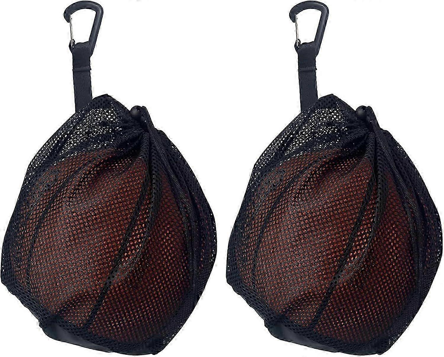 Ball net, ball bag, 2 pack soccer net with drawstring, foldable net, can hold 1 ball, for storing and carrying basketballs, soccer balls and volleybal