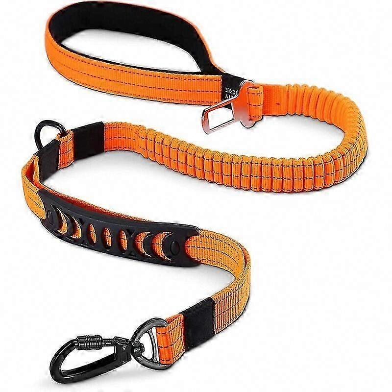 Strong Leash with Padded Handle Anti-Train Elastic Training Leash for Heavy-Duty Leash Medium and Large Dogs (110CM-150CM, Orange)