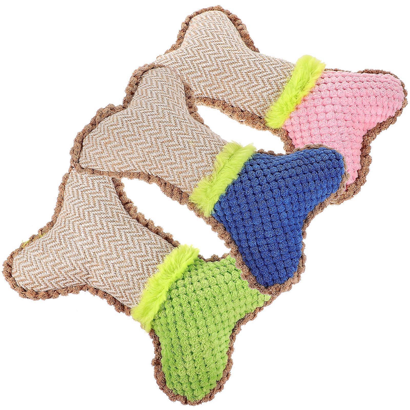 3pcs Plush Dog With Squeakers Chewing For Dogs Fun Puppy Teething And Interactive Pet Playtime Essential