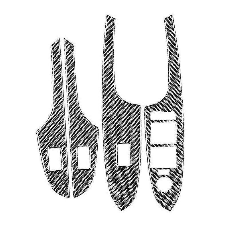 Carbon fiber window regulator switch panel cover accessories, 2014 - 2020 models, Precise fit, Non-destructive paste