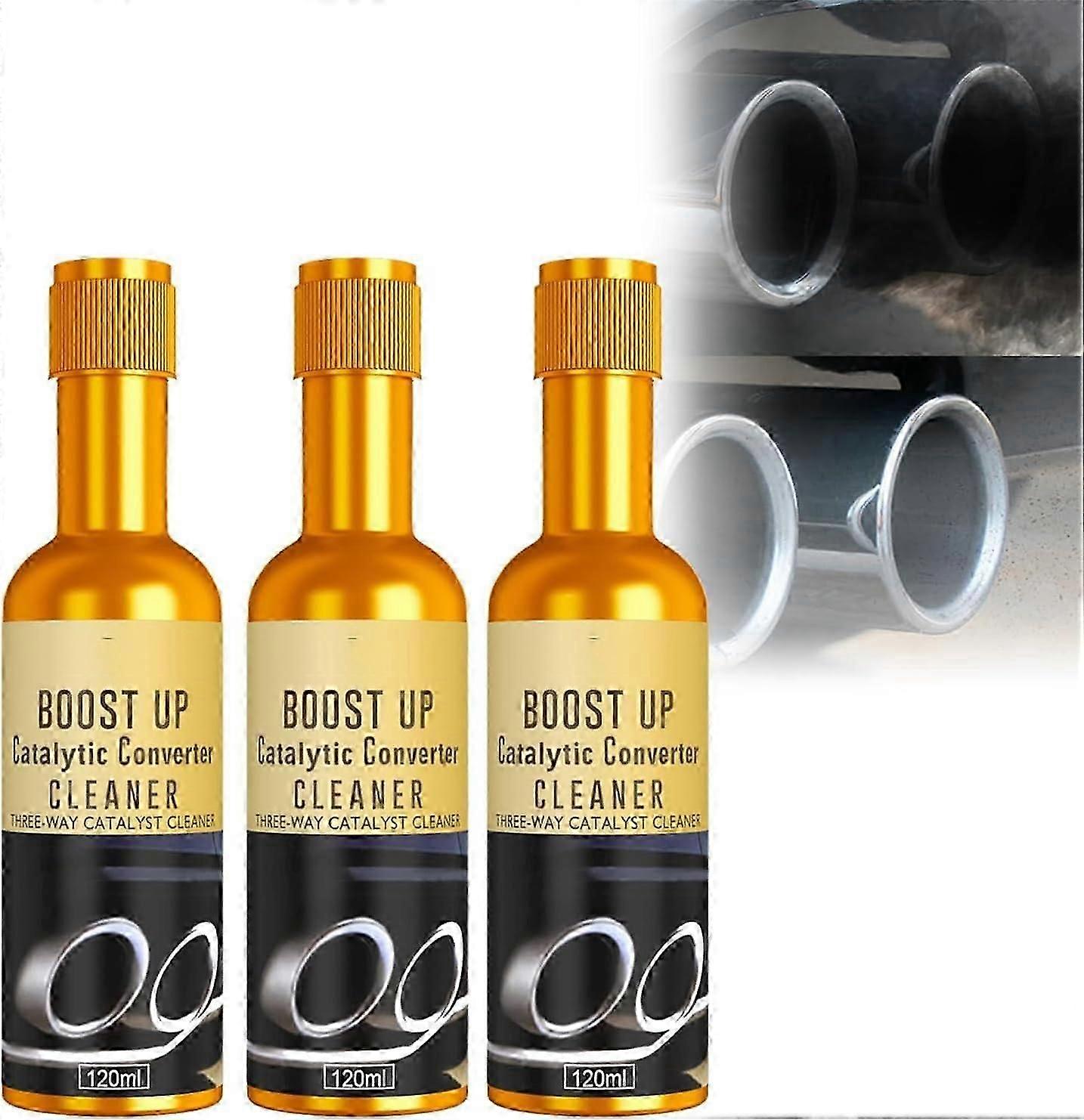 Kvapalina na čistenie výfukových plynov konvertora automobilov, 120 ml instantný čistič výfukov do auta Odstraňovač prachových škvŕn, čistič katalyzátorov, palivový a výfukový systém Clea