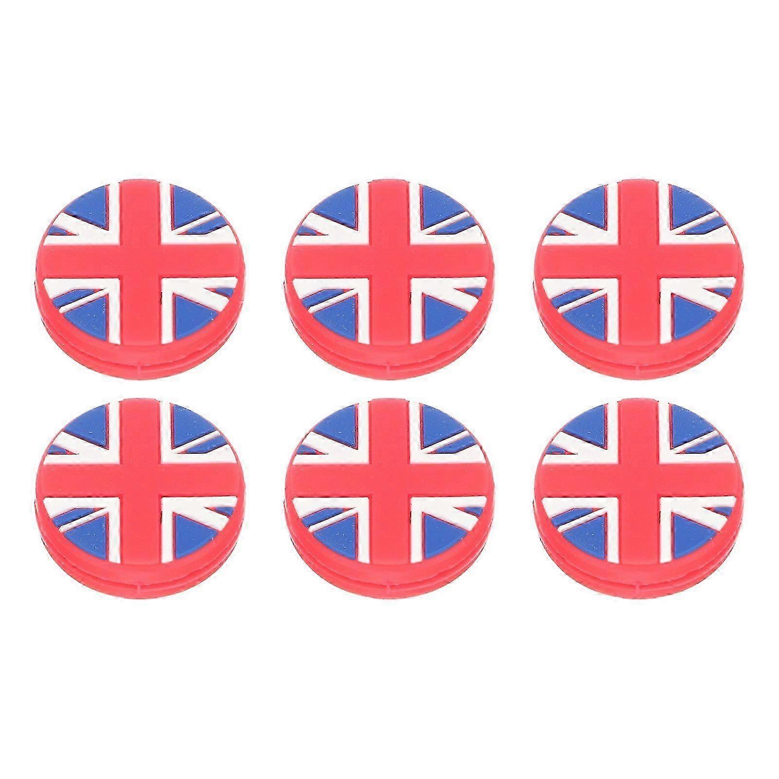 6pcs Racket Vibration Dampeners National Flag Designed Tennis Racket Shocking Absorbers