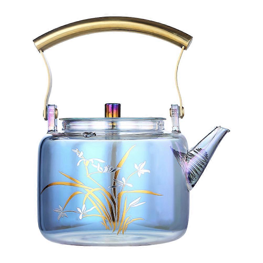 Clear Glass Stovetop Tea Kettle With Infuser, Whistling, Dishwasher Safe, 20x17cm, 1.28 Pounds