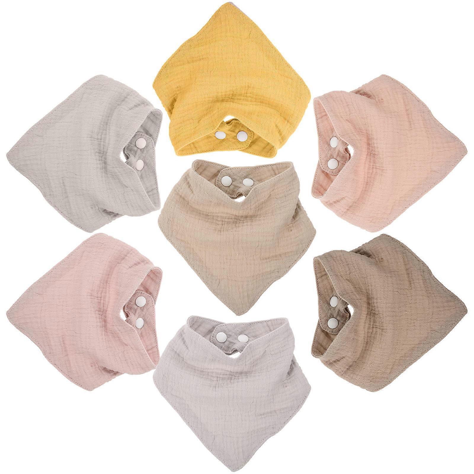 7pcs Small Bibs for Eating & Drooling – Soft, Absorbent, Reusable Weaning Accessories