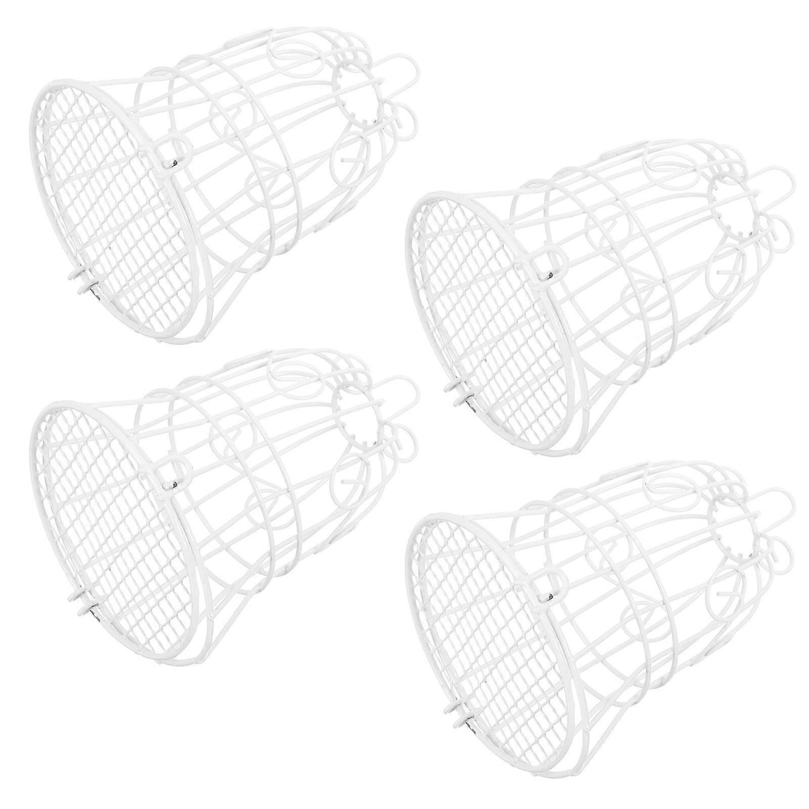 Hanging Bird Feeder Tray 4Pcs Practical Bird Food Feeder Ideal For Outdoor Garden Iron Structure Durable