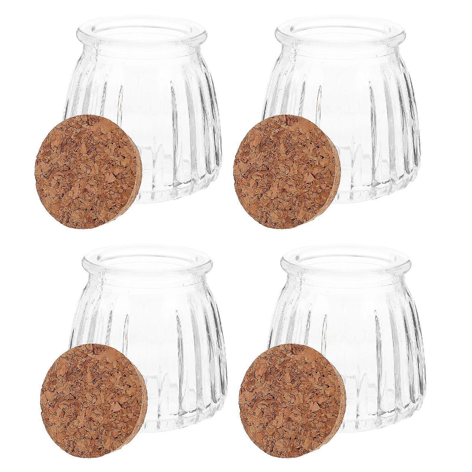 4pcs Transparent Glass Drift Bottles with Corks for DIY Crafts, Miniature Storage, Decorative Use in Events and