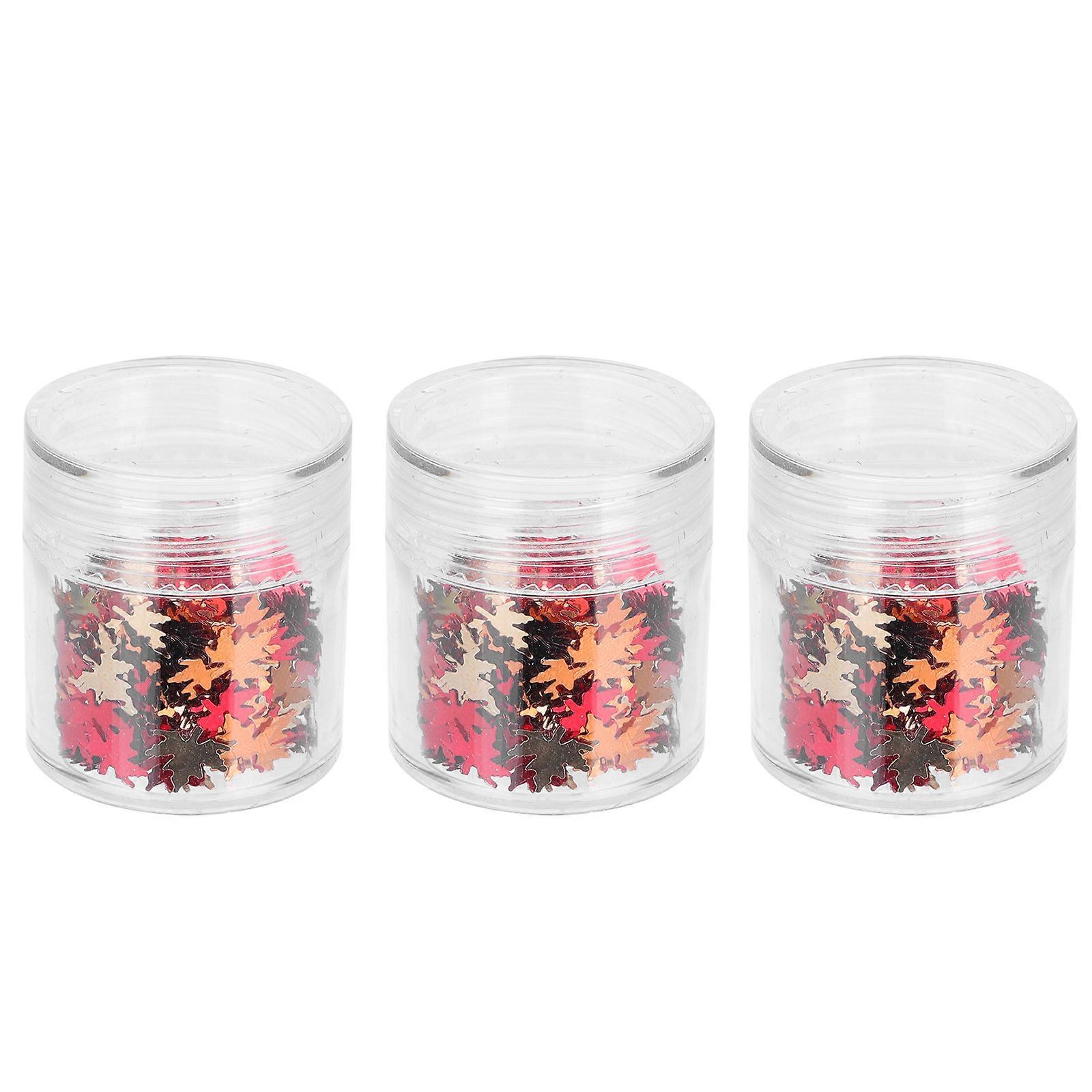 Durable PET Nail Art Sequins Assorted Color Shiny Decorations for Manicure 3 Bottles