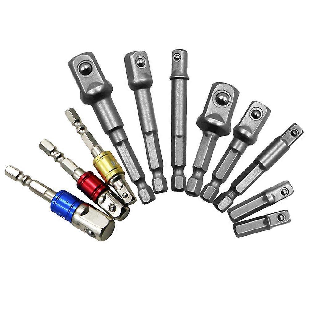 11Pcs Round Steel Drill Extension Rod Hexagon Design Quick Release Handling For DIY Projects And Workshop Usage