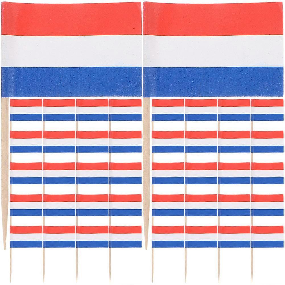 200pcs Multi Color Toothpick Flags for Cake Decor Wood Paper Cupcake Toppers Party Supplies