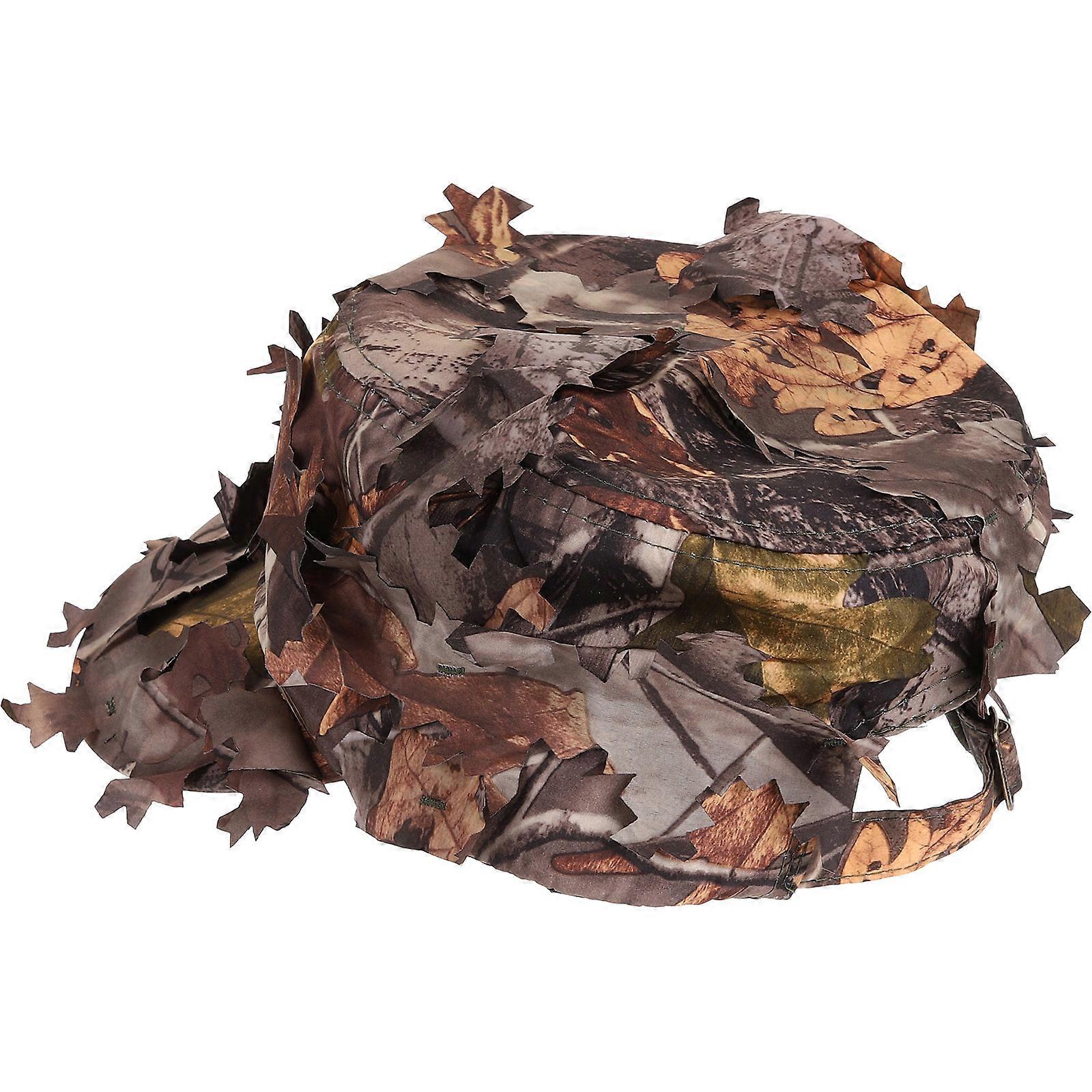 Camouflage Baseball Cap With Leaf Decoration Ideal For Hiking And Sniping Adjustable And Portable Style 1 Pcs