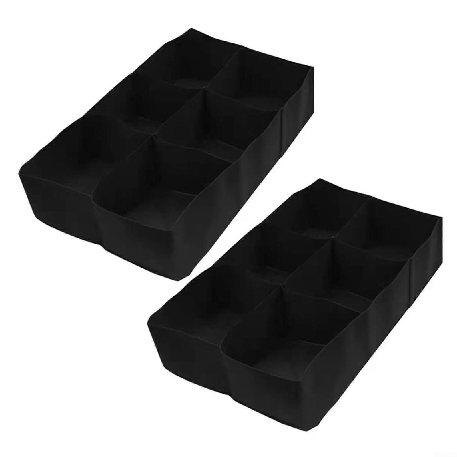 Planting Container for Garden, Durable Fabric Raised Bed with Drainage System, Indoor Outdoor Use, Black, 6 Squares