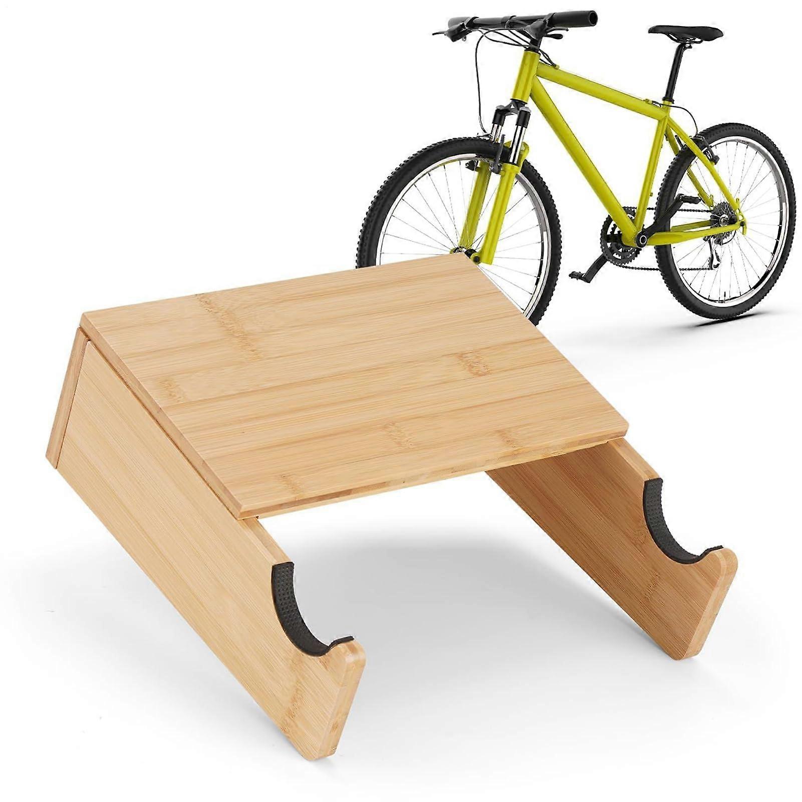 Wallmounted bicycle rack Sturdy hooks for garage Wooden hanger organizer, spacesaving