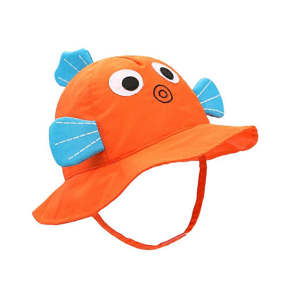 Fishing Hat for Kids with Adjustable Windproof Belt Multi Color Wide Brim 1Set