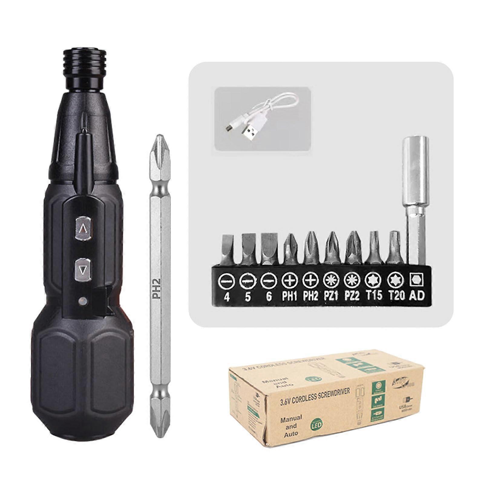 Electric Screwdriver Set Small Electric Screwdriver Cordless with LED Light Power for PC Furniture Assembly Tool Set a
