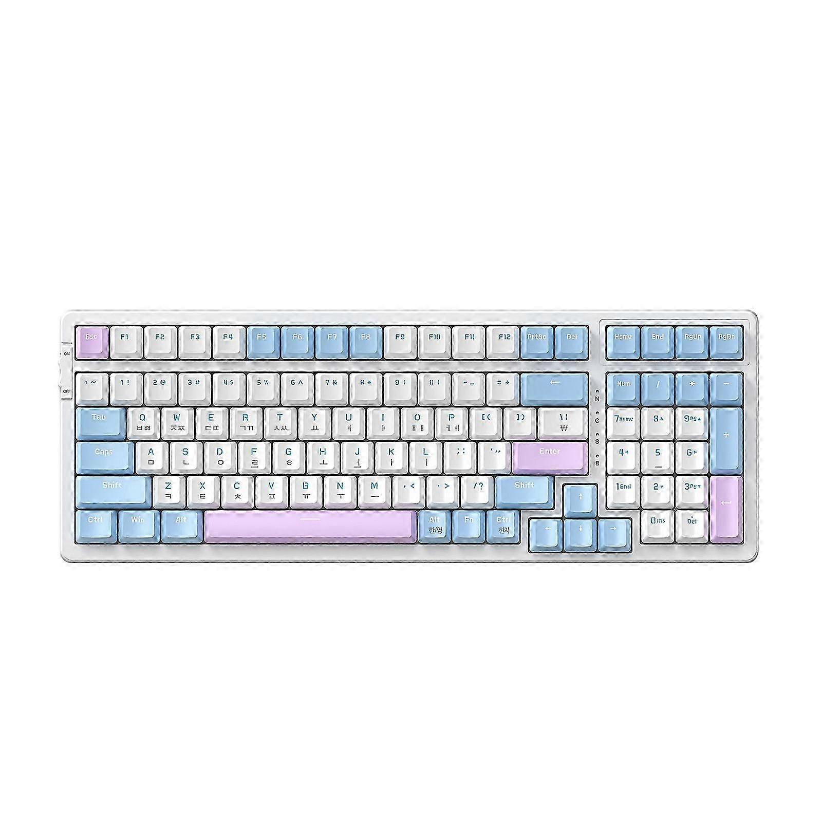 100Keys Dual Modes Mechanical Keyboard Korean Layout BT5.0 and USB Modes HotSwap for Students Professionals and Gamers