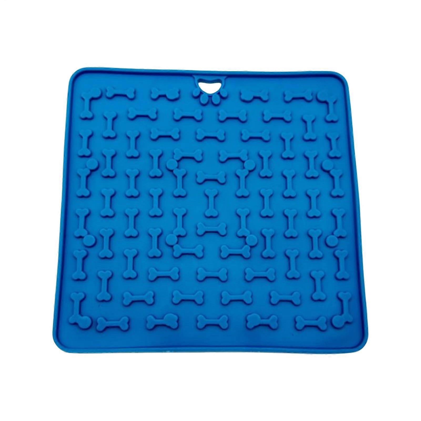 Lick Pads, Slow Feeder Mat, Silicone Lick Mat, EasytoClean, Boredom Reducer for Pets,  Dispenser, Puppy Training, Cat Enrichment, Blue