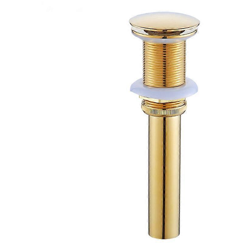 Sink and basin drain and accessories, retro pop-up in bronzed brass, universal sink valve, siphon, gold, without overflow.