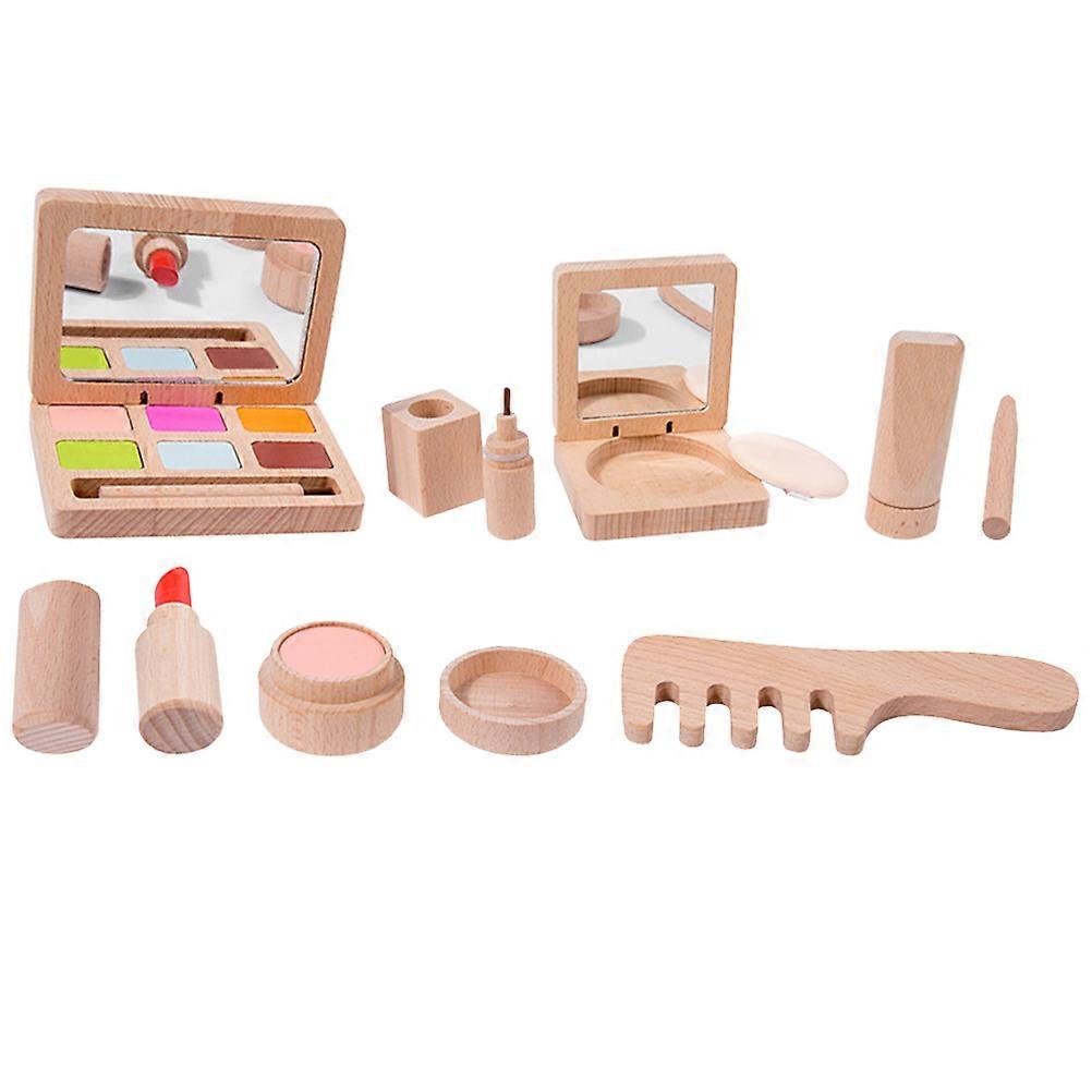Wooden Makeup Toy Set for Kids Playing with Safe Synthetic Material Assorted Color