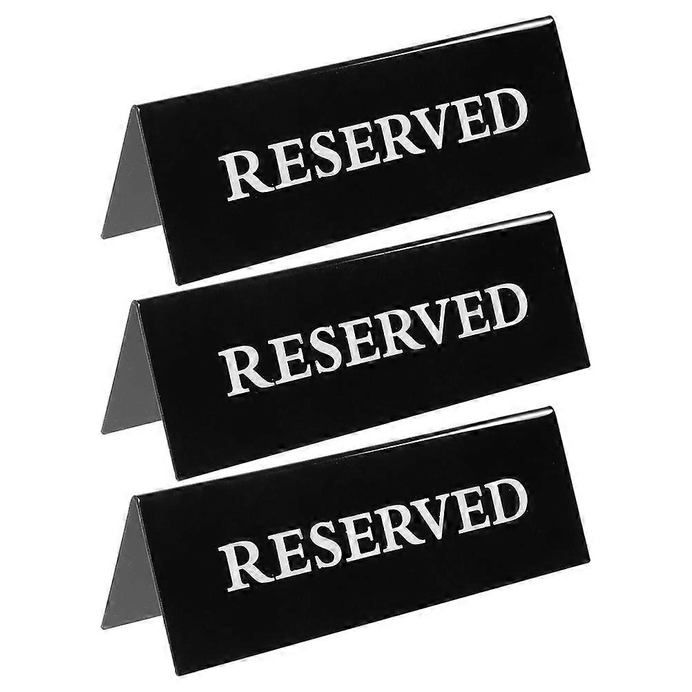 Black Acrylic Reserved Table Signs for Weddings and Events Elegant Design Easy to Clean Size 3pcs