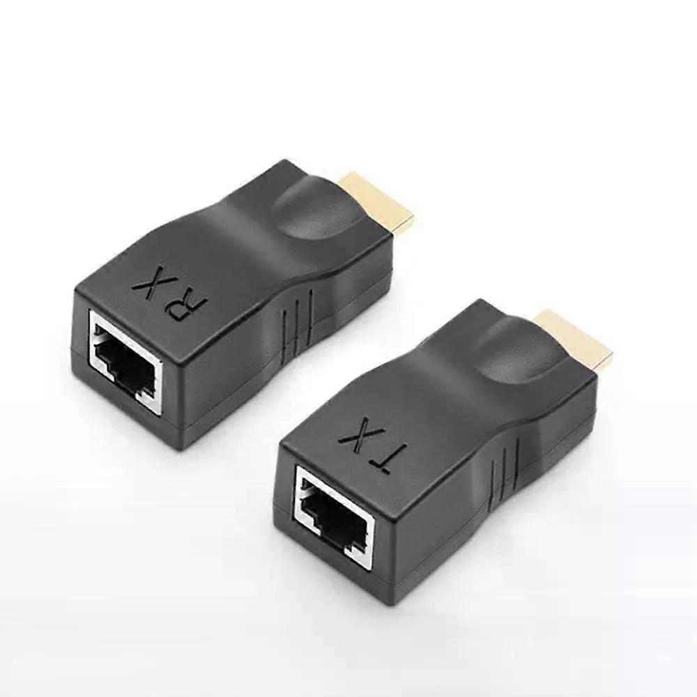 Mini Video Extender HDMI-compatible to RJ45 4K HDTV 14 Up to 30M Extension to RJ45 Over Cat 5E/6 Network LAN Ethernet Adapter