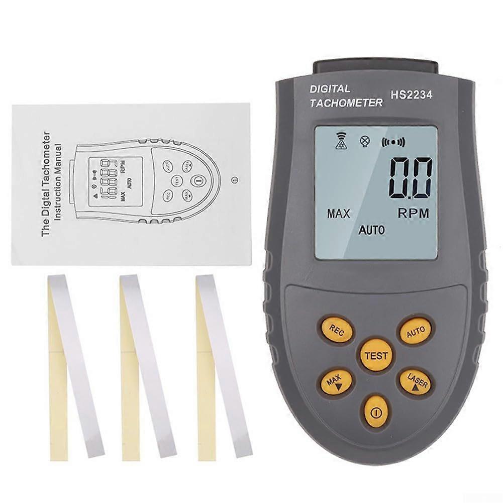 H2234 Non-contact Tachometer Photoelectric Tachometer With Digital LCD Display For Accurate RPM Readings Grey