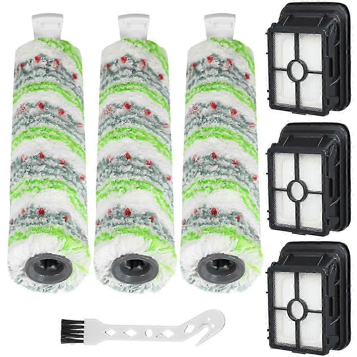 Multi-Pet Brush Rolls and Vacuum Filters Compatible for CrossWave Max, 3 Pack