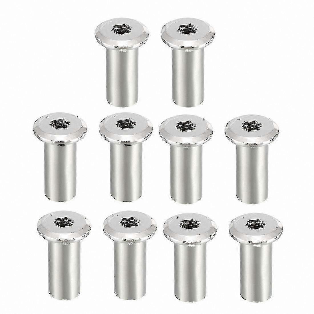 Furniture Assembly Kit - 10pcs M8x20mm Hex Socket Insert Nut Sleeve Post for DIY Projects