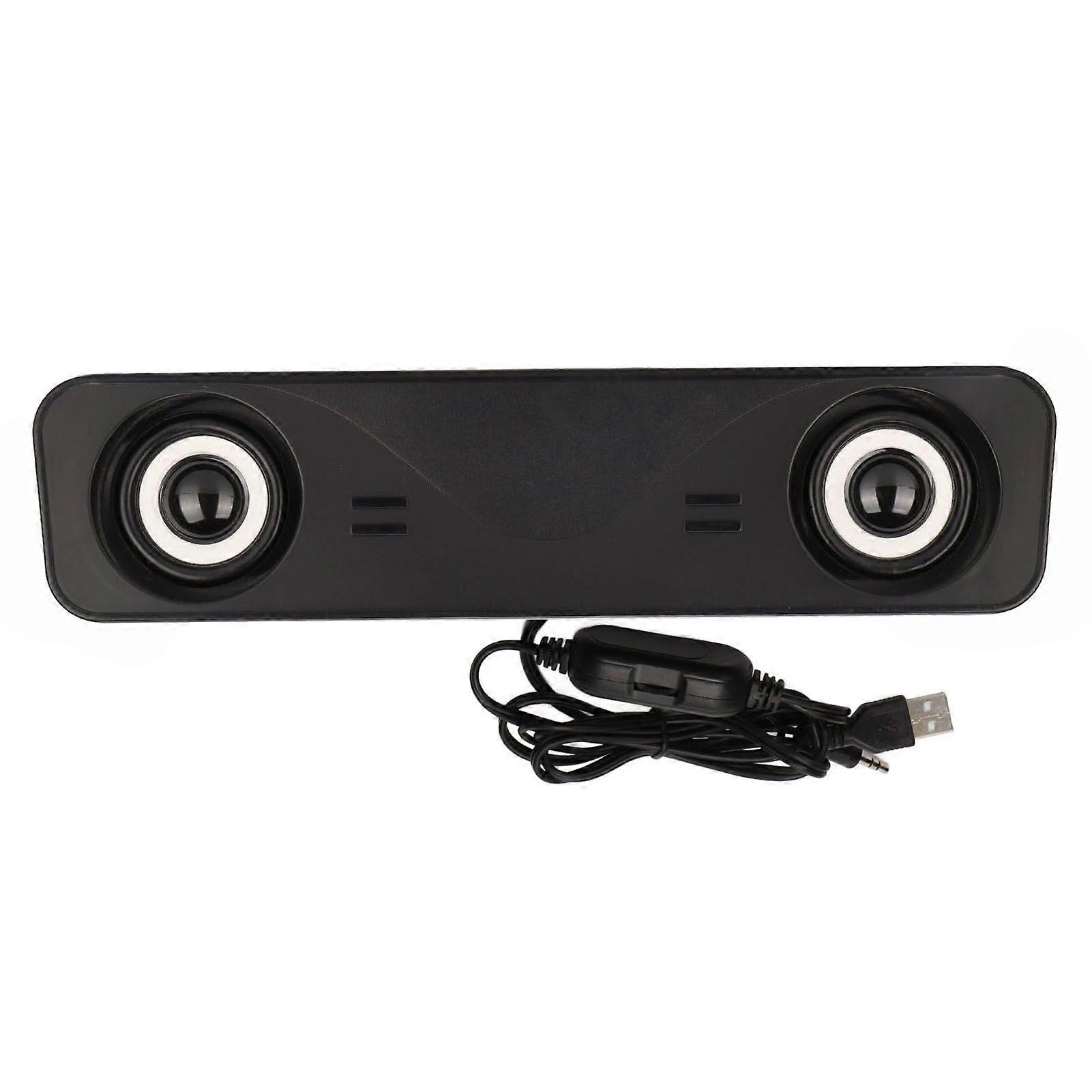 Computer Speaker USB Powered Stereo Plug and Play Portable Desktop Speaker with Wire Control for PC Laptop