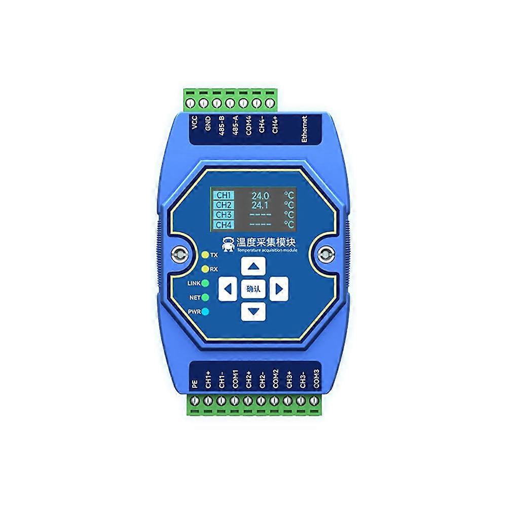 Temperature Acquisition Module 4Way PT100 RTD, Ethernet RS485, OLED Display, ME31XDXX0400, Modbus Support
