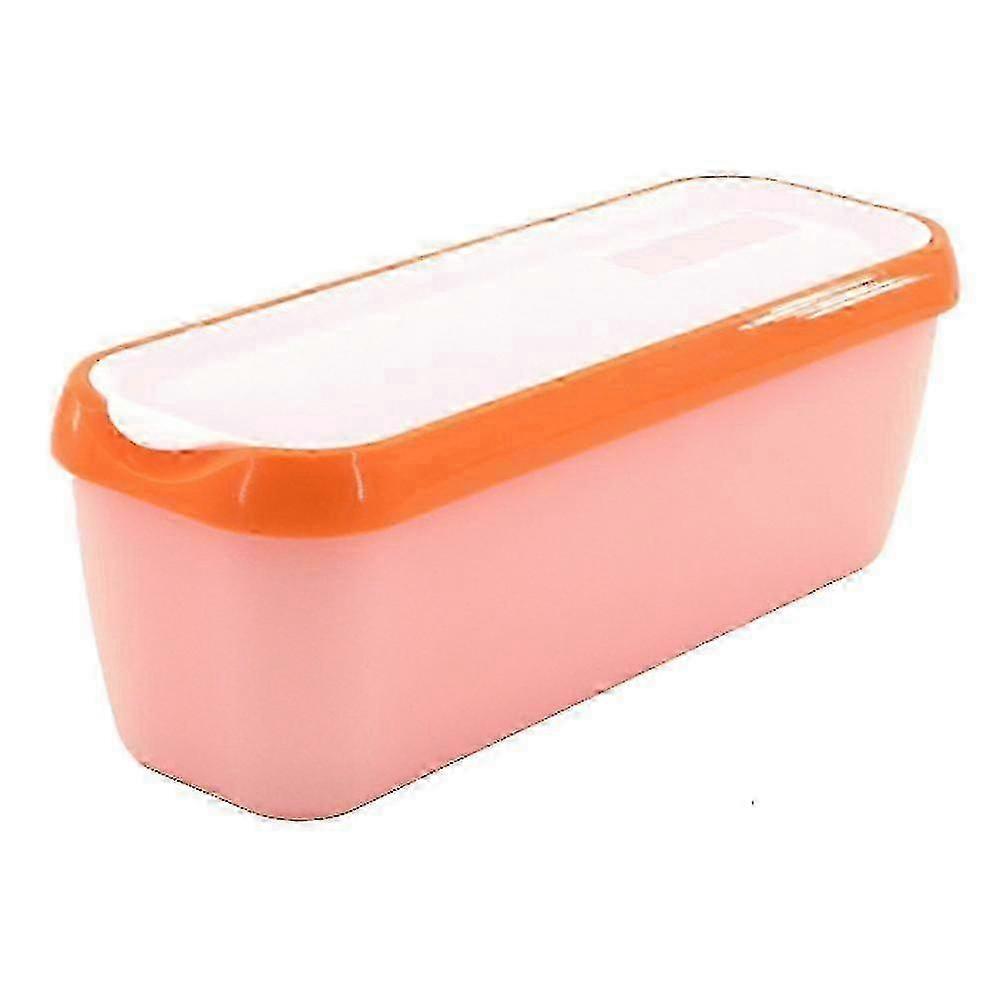 Reusable Ice Cream Tub with Non-Slip Base, Stackable, BPA-Free, Orange