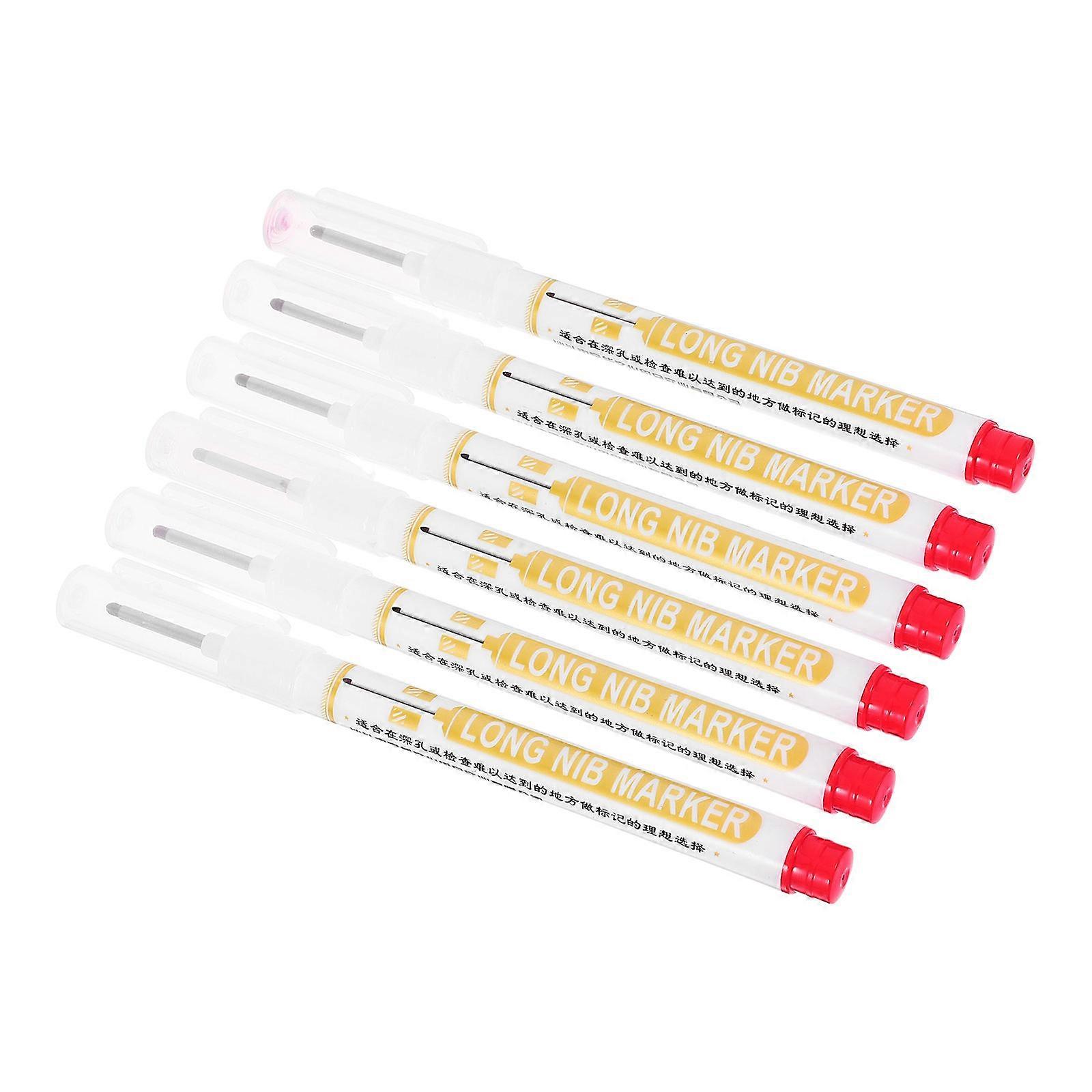 Wood Marking Tools Versatile Application Furniture Markers Red Long Tip Marker 6Pcs
