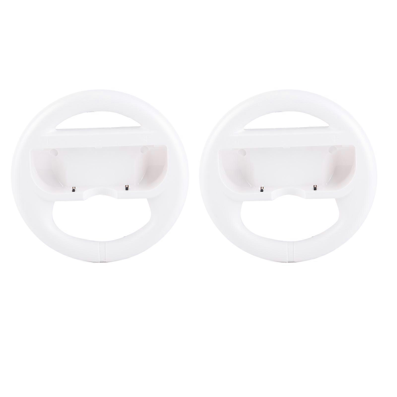 2pcs White Steering Wheel Controller Kit for Switch - Enhance Your Racing Game Experience