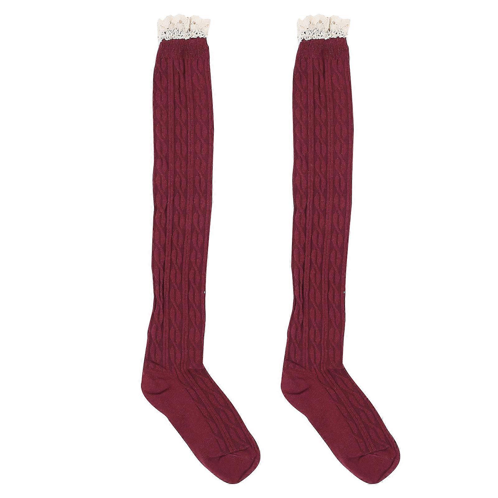 Dark Red Japanese Style Socks for Women Made of Cotton Suitable for Students and Young Girls 1 Pair