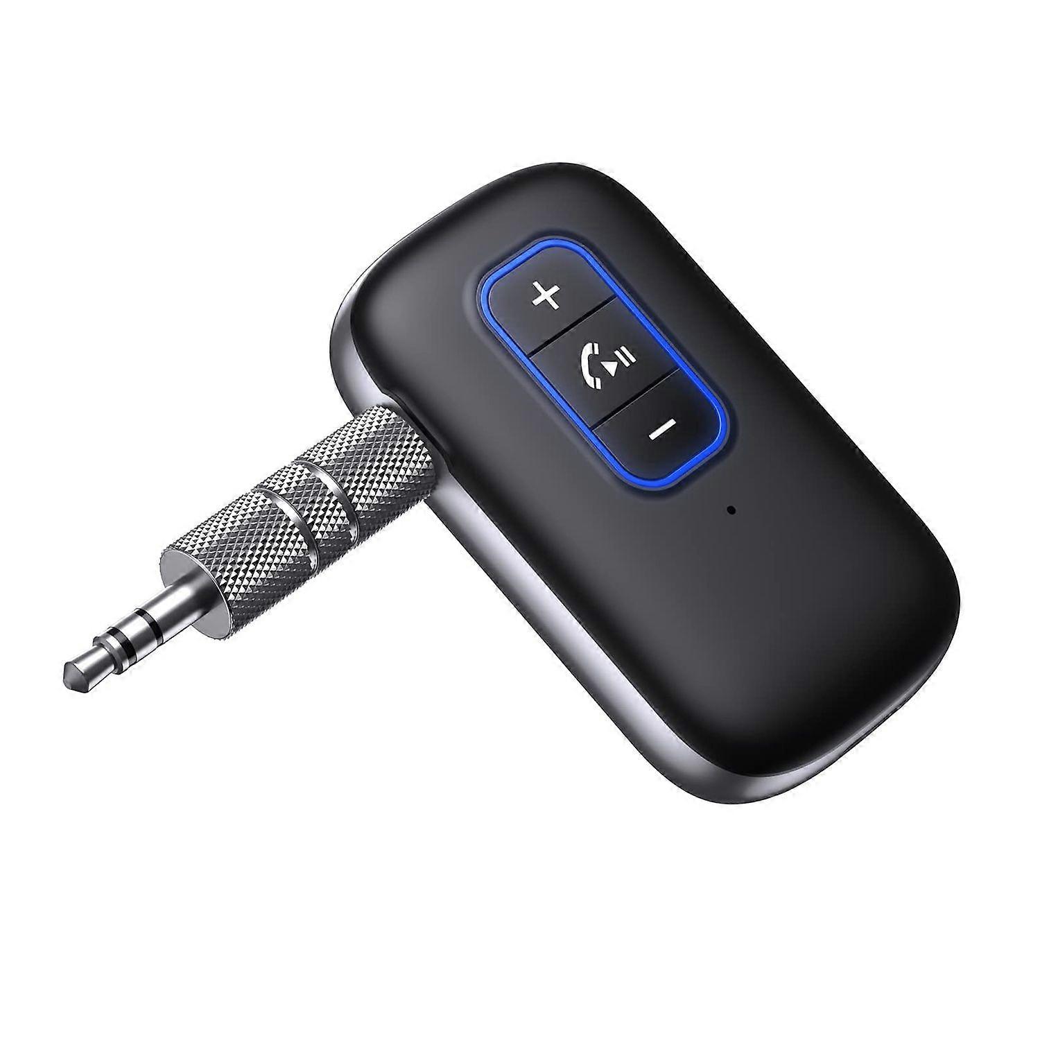AUX Bluetooth Adapter for Car, Bluetooth 5.0 Receiver with Hands-free Calls, Dual Connection, 18Hr Playtime, Noise Canceling, Bluetooth Car Adapter fo