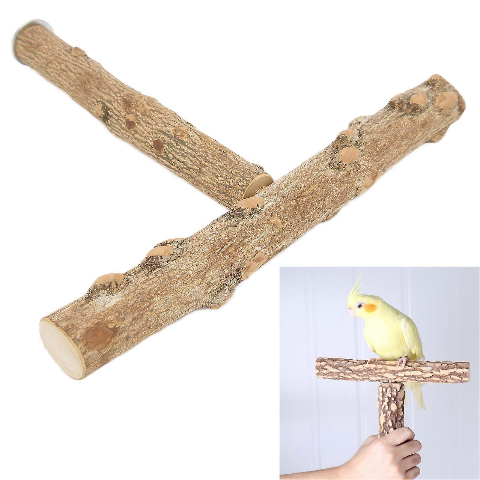 Bird Stand Tabletop T-Shaped Parrot Play & Training Stand Large 20cm x 3cm x 18cm