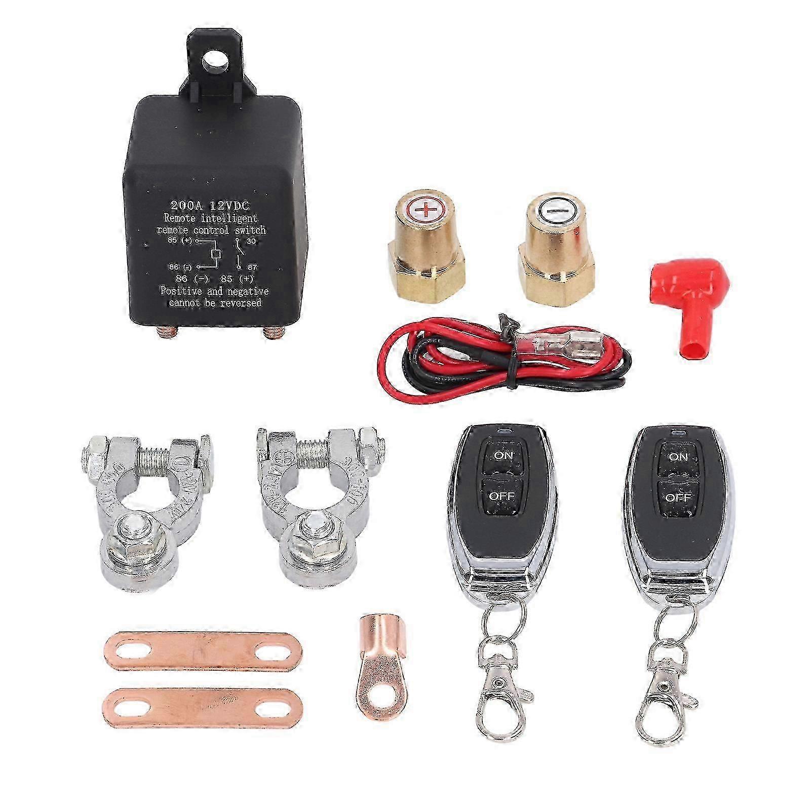 Car Battery Disconnect Switch Power Cut Off Kill Switch with Remote Control for Automotive