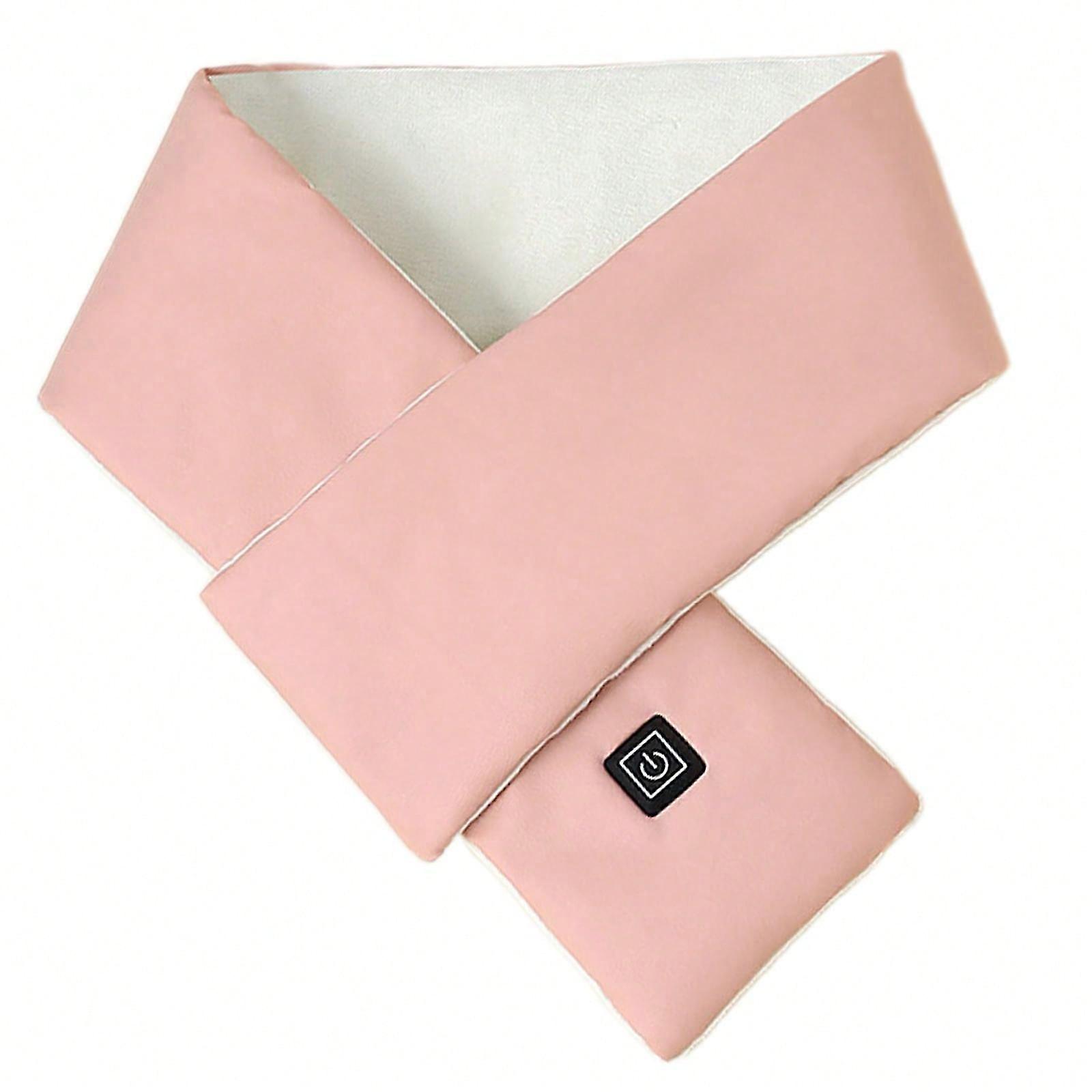 Electric Heating Scarf Regulable Temperature Soft Scarves Portables Warm Scarf for Outdoor Activity pink.