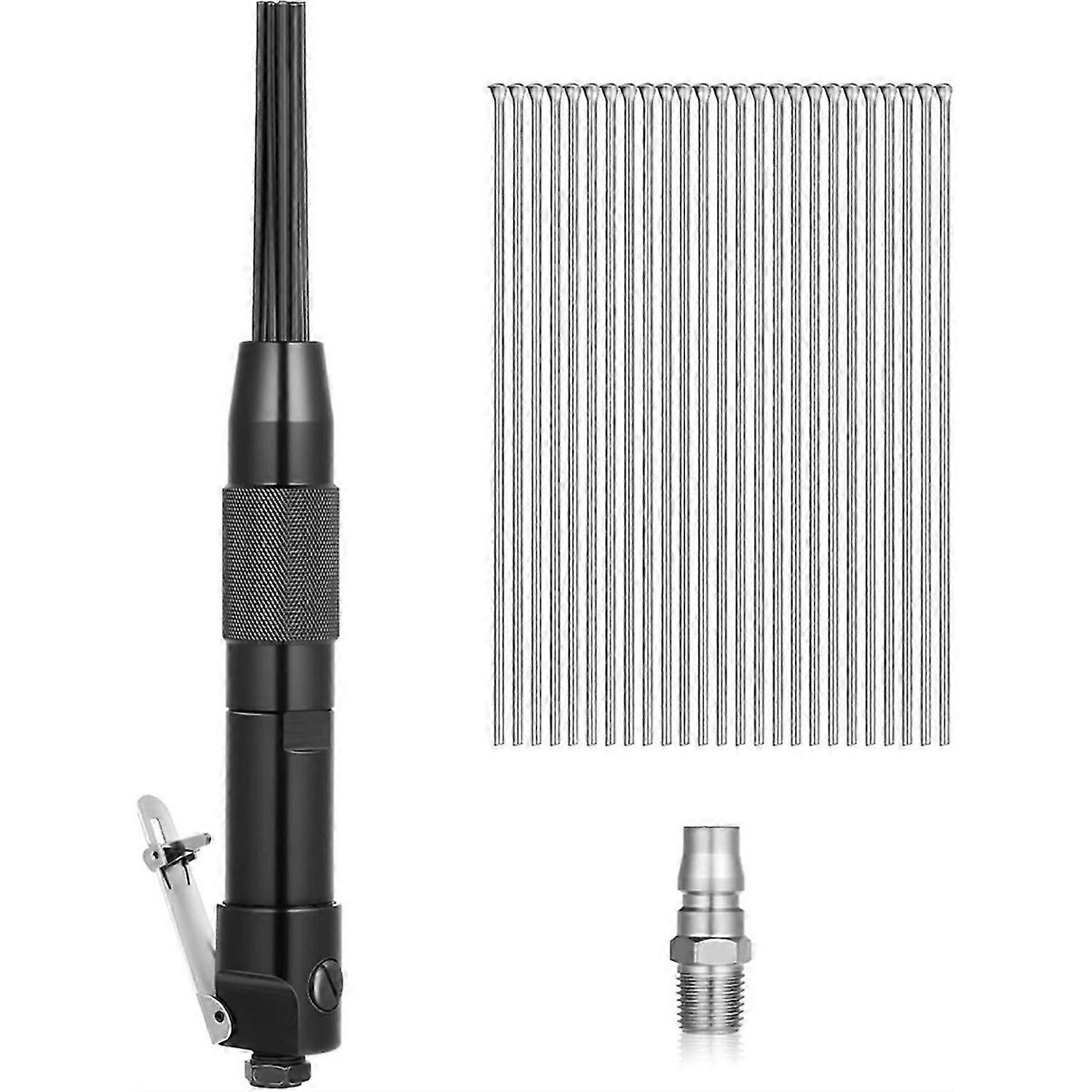 Compact Air Needle Scaler with 40 Pieces 7' Descaling Needles Air Powered Remove Slag Rust Paint and