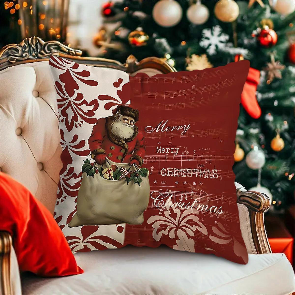 Christmas pillowcase Christmas tree reindeer Santa Claus decorative pillowcase sofa decorative pillowcase