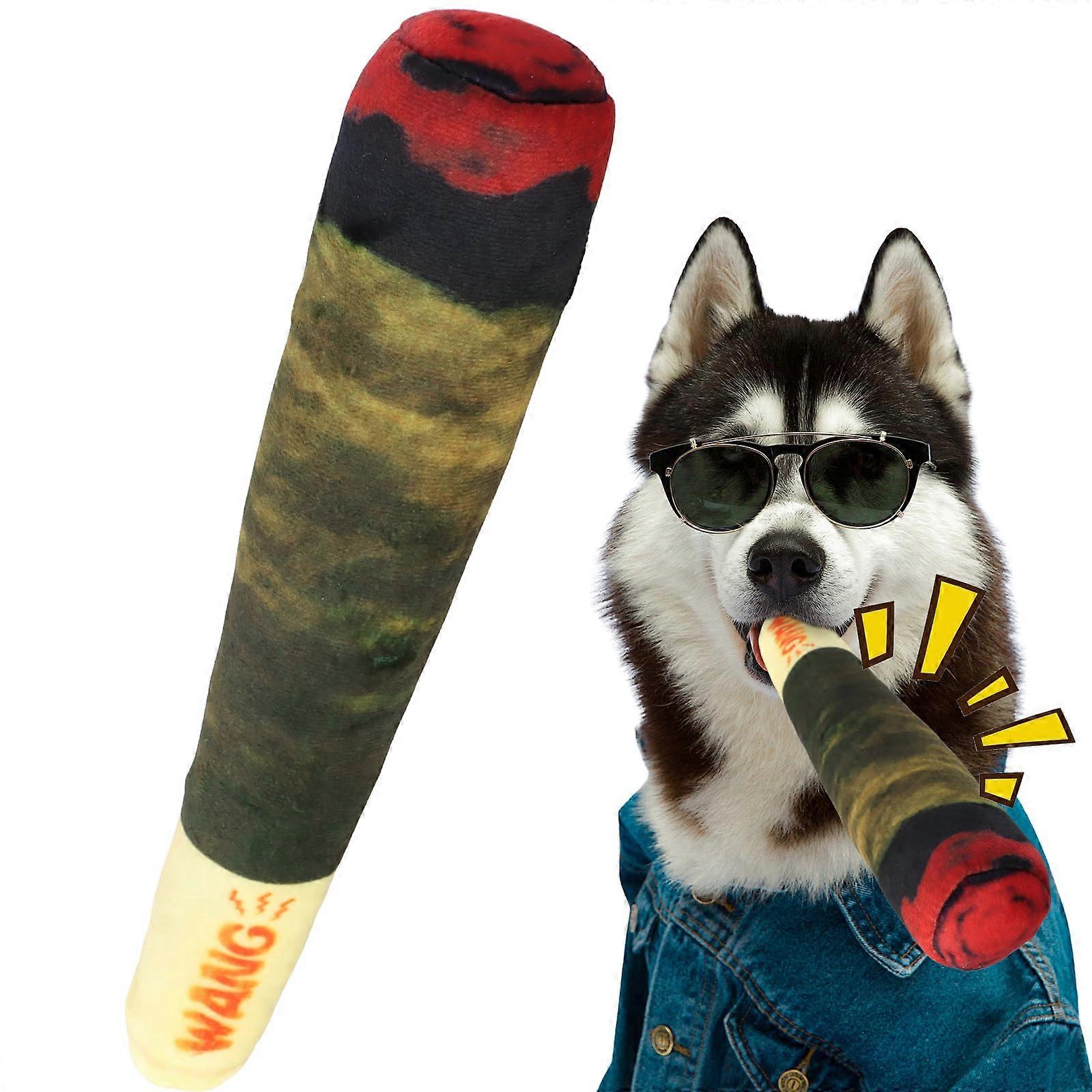 Dog Toy Cigarette Cigar Shape Plush Squeaky Toy 24 X 4.5 X 4.5 Cm Soft Plush Dog Toy For Small, Medium And Large Dogs