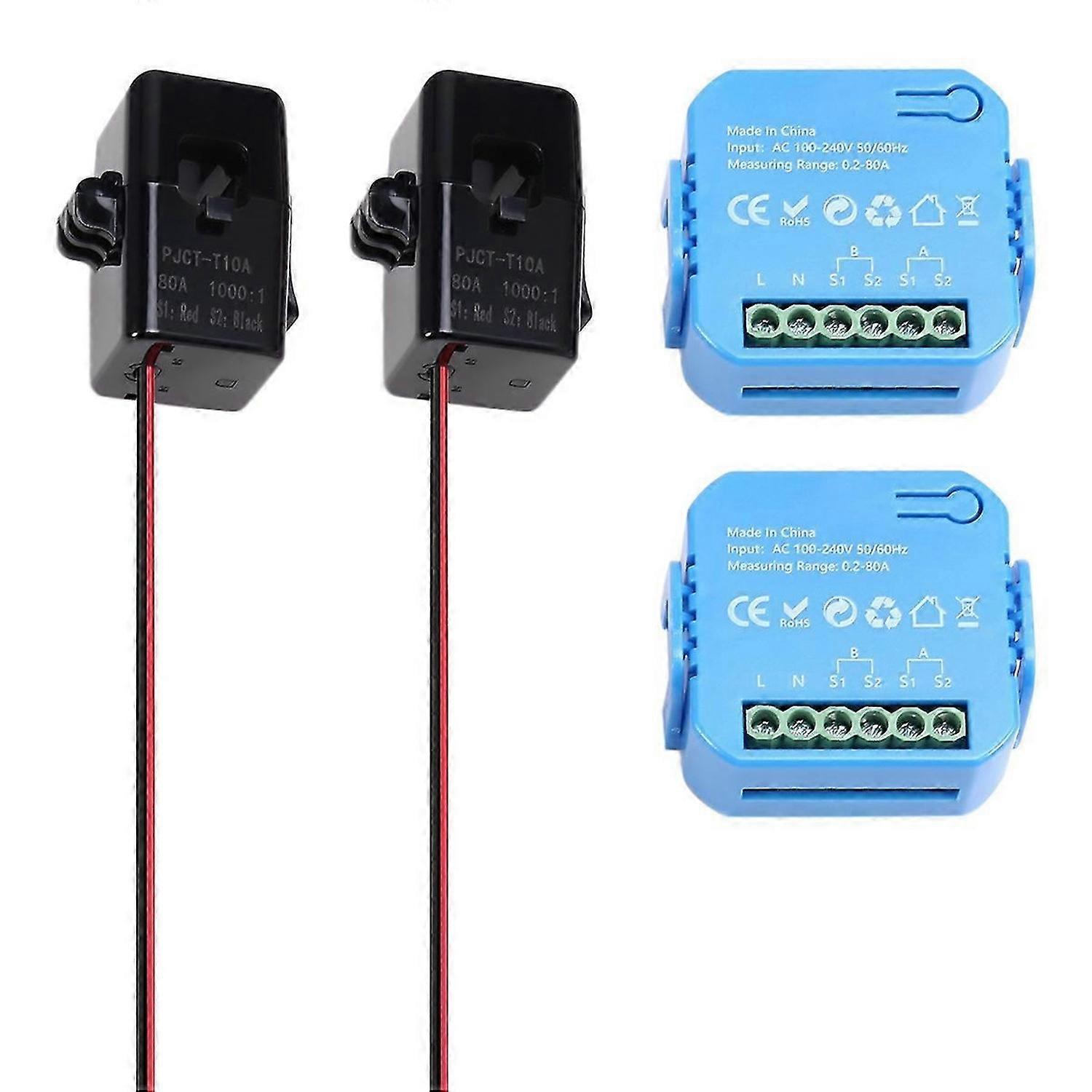 2Pcs Tuya Smart Life Energy Meter Power Production Consumption