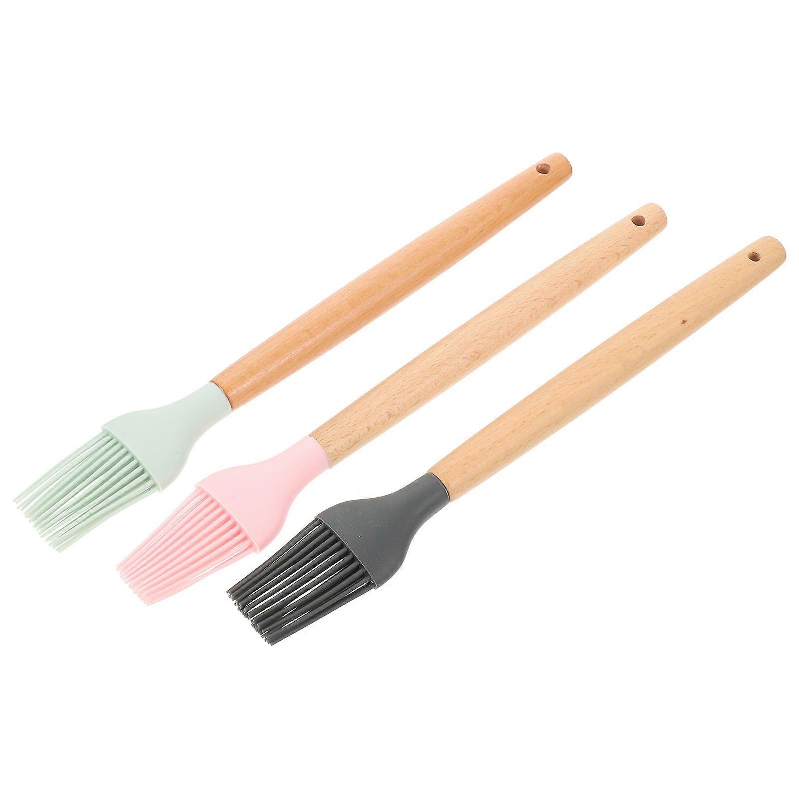 Basting Silicone Pastry Brushes for Cooking Oil Application 3Pcs Assorted